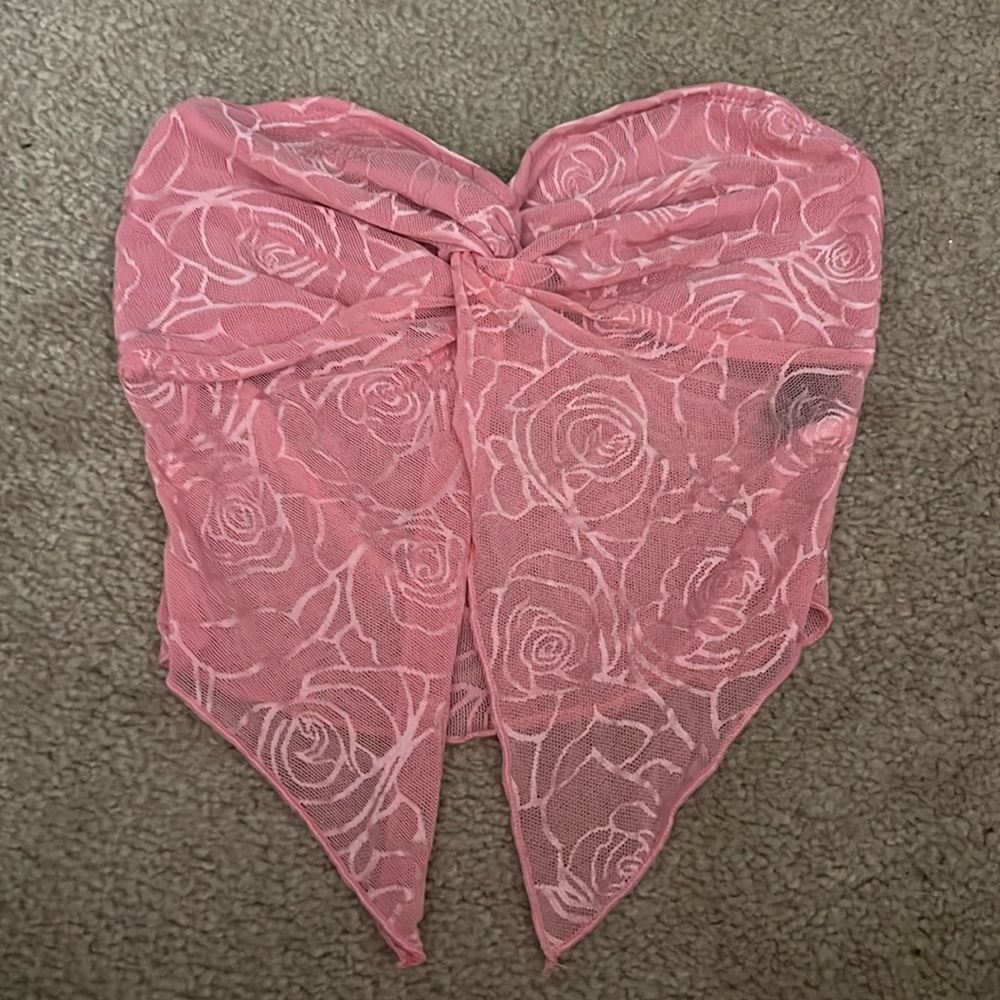 Flower Strapless Twist Top